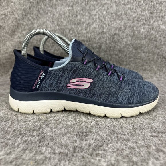 ✅ Womens 6 Skechers Slip-Ins Memory Foam Athletic Sneakers Blue Casual Comfort - Picture 7 of 13